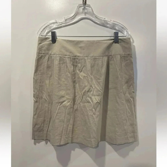 Theory Tan Linen‎ Blend A-Line Skirt Women’s Size 10 (996) - Picture 2 of 5